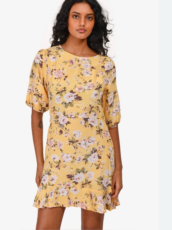 Faithfull the Brand Dresses & Skirts - Faithfull the Brand Yellow Floral Jasmine Dress Size 4